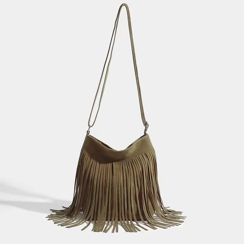 artistic tassel shoulder bag