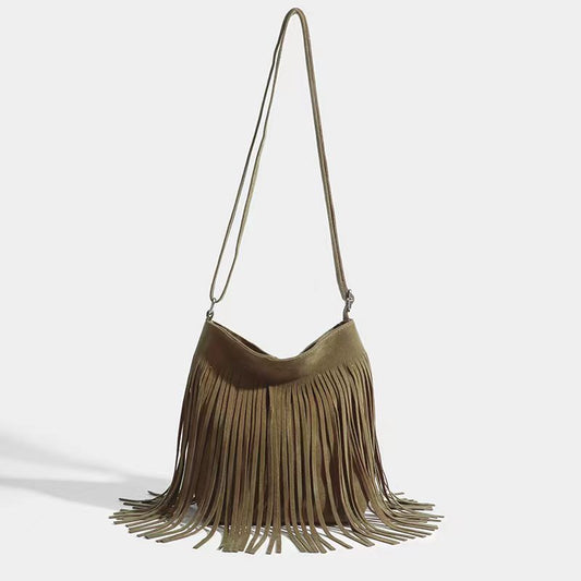 artistic tassel shoulder bag